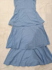 Blue Cotton Maxi Dress