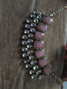 Pink Kundan Necklace &amp; Earring Set
