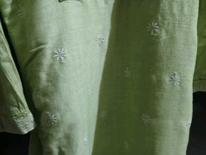 Olive Green Embroidered Kurti