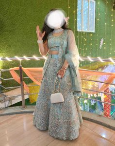 Cyan Pastel Designer Lehenga