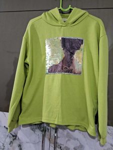 Green Sequin Graphic Hoodie