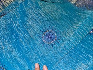 Blue Crepe Saree With Blouse