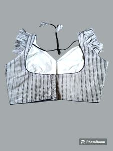Cotton Beautiful Desinger Grey Blouse With Including Extra Sleeves