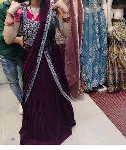 Ready To Wear Saree In Lahnga Style