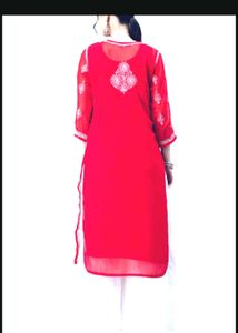 Pink Embroidered Kurta