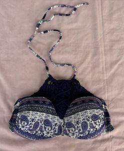 Paisley Print Crochet Bikini Top