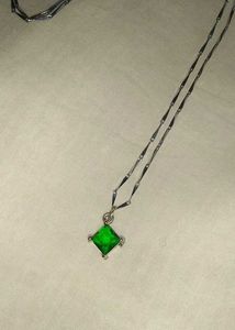 Green Emerald Charm Necklace