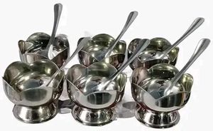 Stainless Steel Cut Design Dessert Cups and Servin