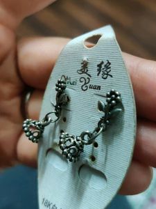 Oxidised Flower Earrings