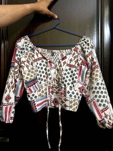 Boho Print Crop Top