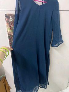 Navy Blue Georgette Suit