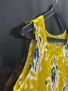 Yellow Printed short kurt