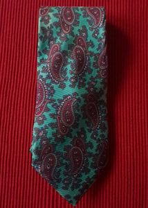 Vintage Teal Paisley Silk Tie