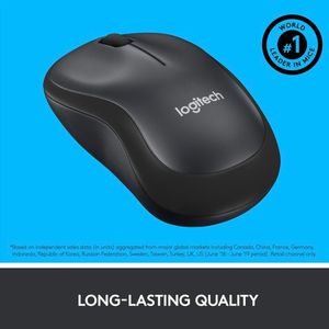 Logitech M221 Wireless Mouse, Silent Buttons, 2.4 GHz with USB Mini Receiver, 1000 DPI Optical Tracking, 18-Month Battery Life, Ambidextrous PC/Mac/Laptop - Charcoal GreyAmazon&#39;sChoice