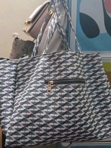 Geometric Print Tote Bag