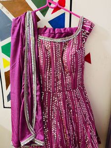 Peplum Top With Lehanga &amp; Dupatta