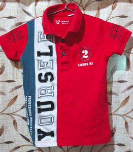 Cute Red Kids T-Shirt With Jeans