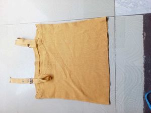 Orange Tank Top with Buckle Straps