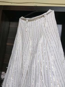 White &amp; Gold Stripe Skirt
