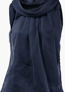 Heine Germany Navy Cowl Neck Sleeveless Top