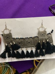 Oxidised Necklace With Earrings