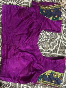 Regal Emerald Purple Embroidered Saree