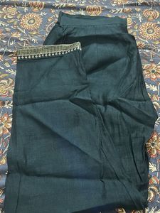 Embroidered Cuff Dress Pants