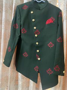Green Colour Imported Fabric Designer JodhpuriSuit
