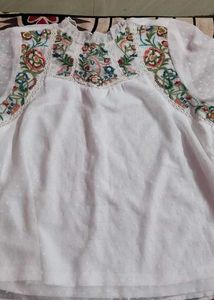 Embroidered White Top