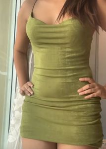 Olive Green Bodycon Mini Dress