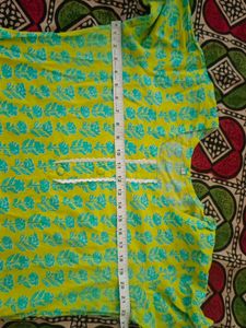 Floral Print Kurti Yellow N Blue