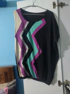 Black Stylish Unique Pattern One Sided Off Shoulde