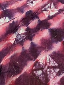 Pink &amp; Purple Tie-Dye Sari Blouse Set