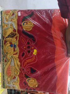 Madwadi Zari Work Red Georgette Chunri Duppata