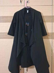 Black Bicycle Embroidered Cardigan
