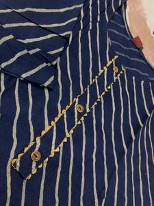 Striped Navy Blue Kurta