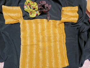 Off-shoulder Mustard Top