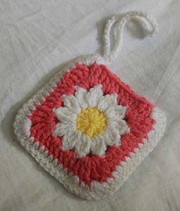 Handmade Crochet Daisy Pouch