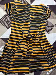 Striped Fit &amp; Flare Top