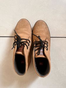 QUIKSILVER BROWN LEATHER SNEAKERS