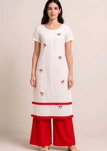 Embroidered Kurti with Palazzo Pants