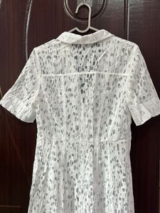 Sisley White sheer Patterned Dress