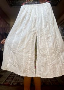 Shiffli Work White Embroidered Kalidar WidePalazzo