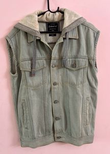 Denim Hoodie Vest | Size L