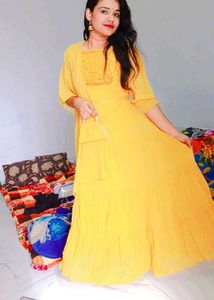 Elegant Yellow Ethnic Dress