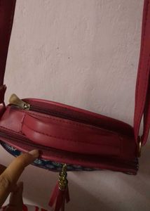 Round Paisley Print Crossbody Bag