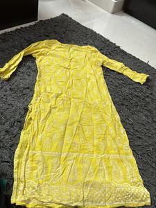 Yellow Printed Kurta