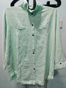 Mint Green Button-Down Shirt