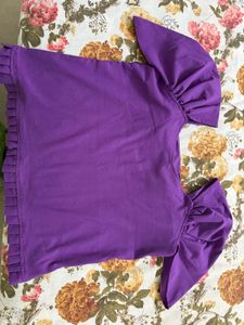 Purple Puff Sleeve Top
