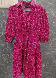 Pink Patterned Shirtdress From GRECIILOOKS